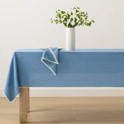Alternative view of Lenox Premium French Perle Solid Periwinkle 60x120 Tablecloth