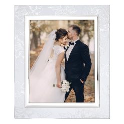 Lenox Premium Silver Peony 8x10 Photo Frame