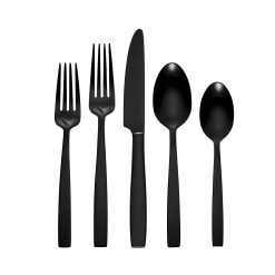 Lenox Premium Clearview Black Satin 20-Piece Flatware Set