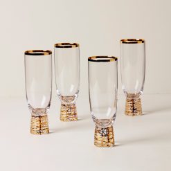 Lenox Premium Tuscany Classics Gold Frost Flute Glasses, Set of 4