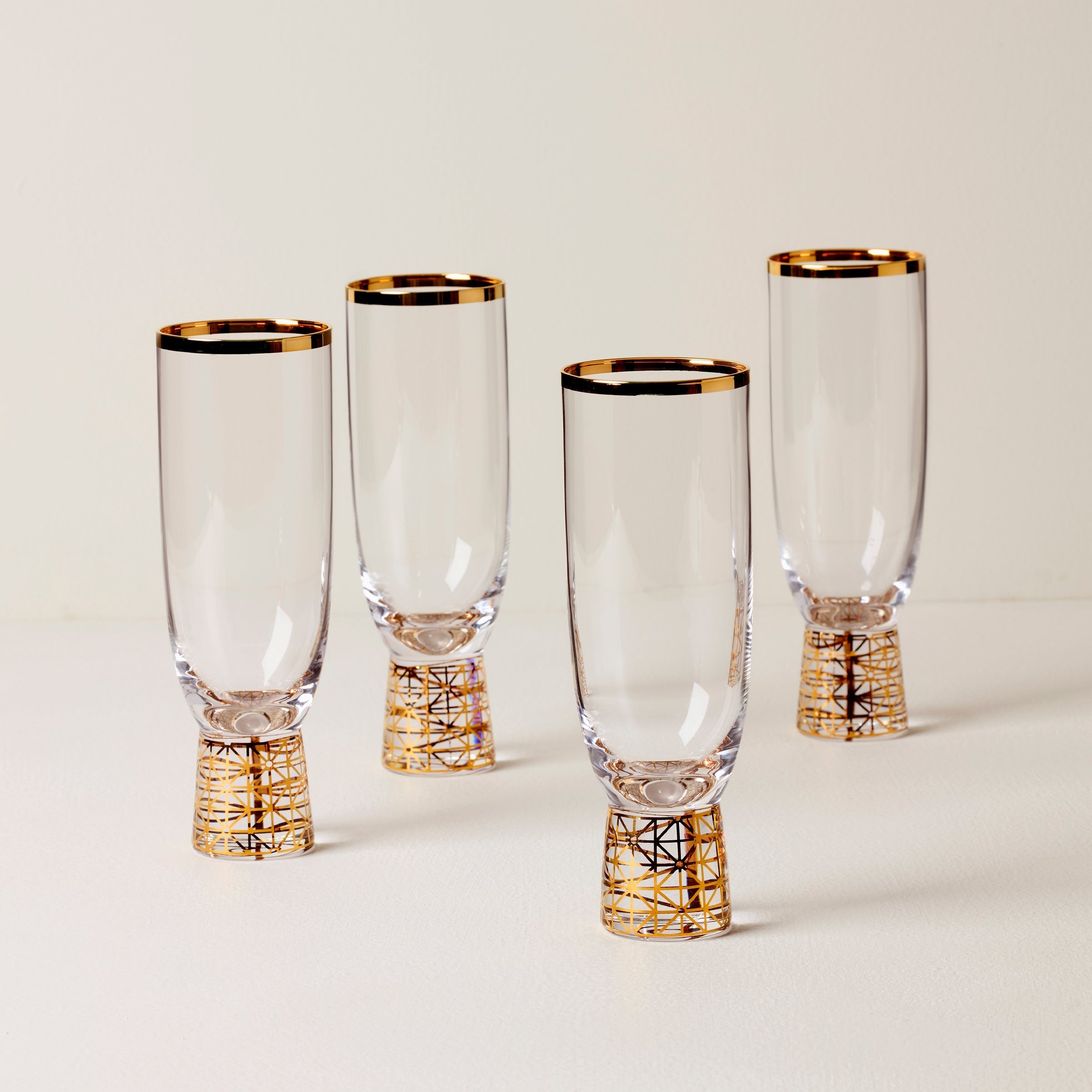 Lenox Premium Tuscany Classics Gold Frost Flute Glasses, Set of 4