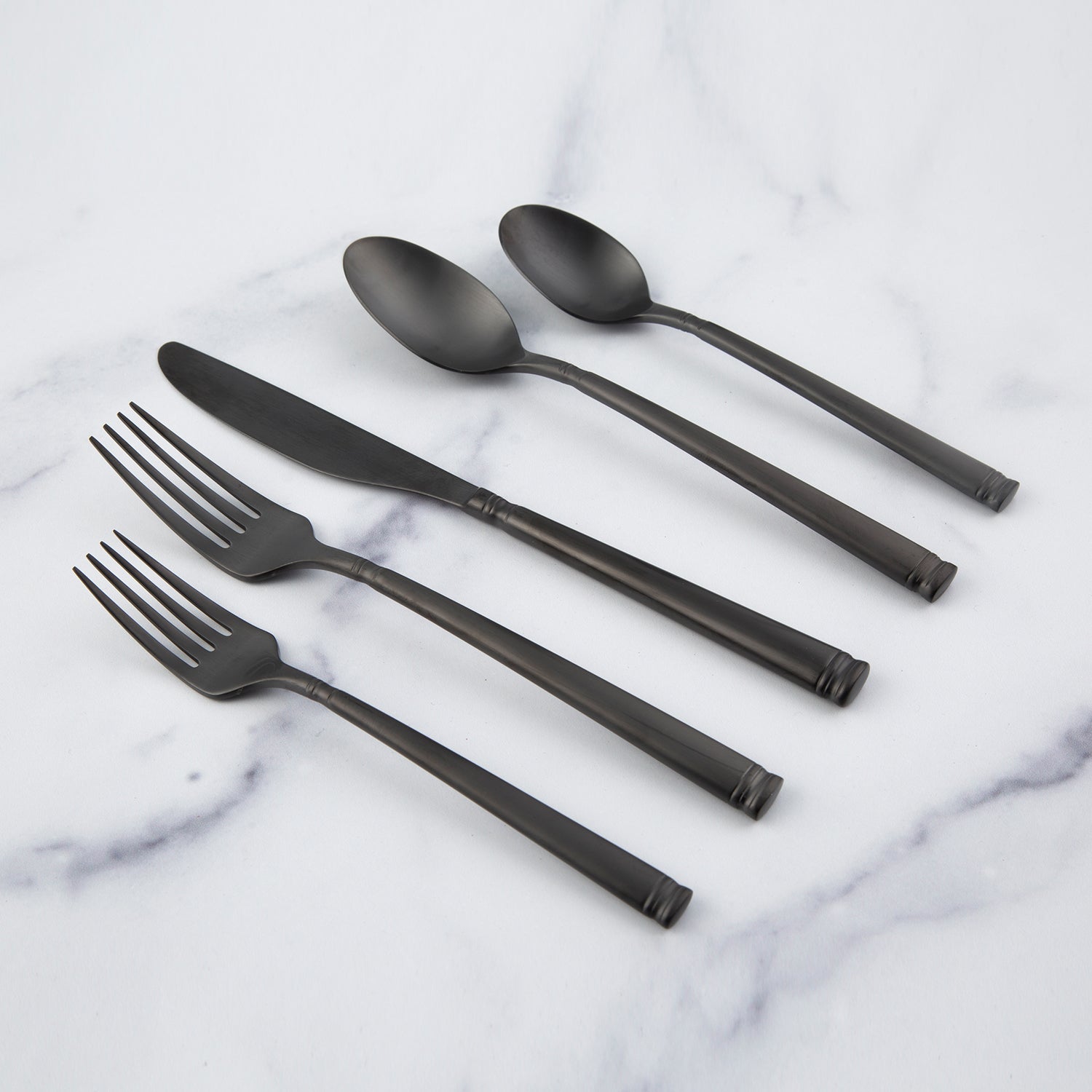 Lenox Premium Emmy Black Satin 20-Piece Flatware Set - Image 5