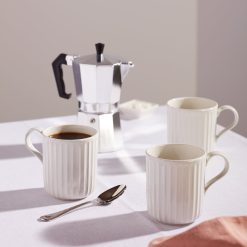 Alternative view of Lenox Premium French Perle Scallop White Mugs, Set of 4