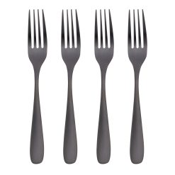 Lenox Premium Eliana Black Satin Dinner Forks, Set of 4