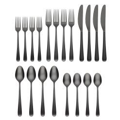 Alternative view of Lenox Premium Rafael Black Satin 20-Piece Flatware Set