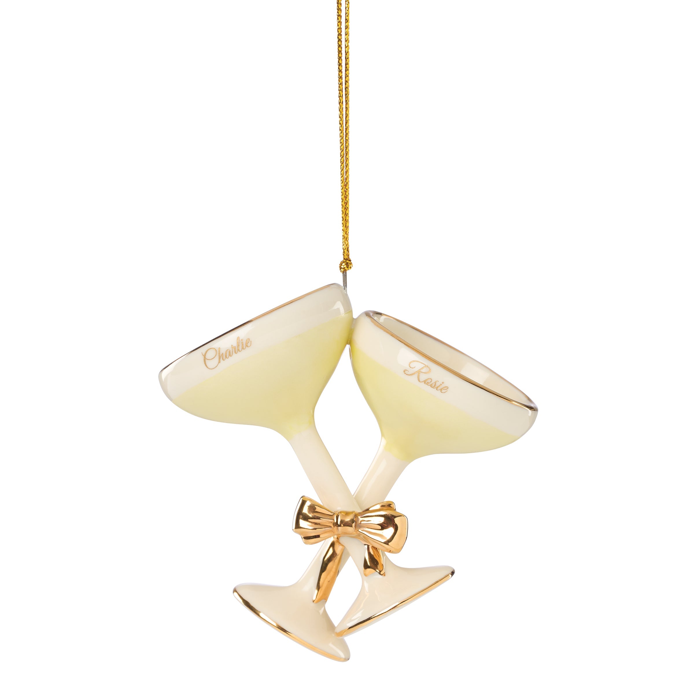 Lenox Premium Personalized Champagne Glasses Ornament - Image 3