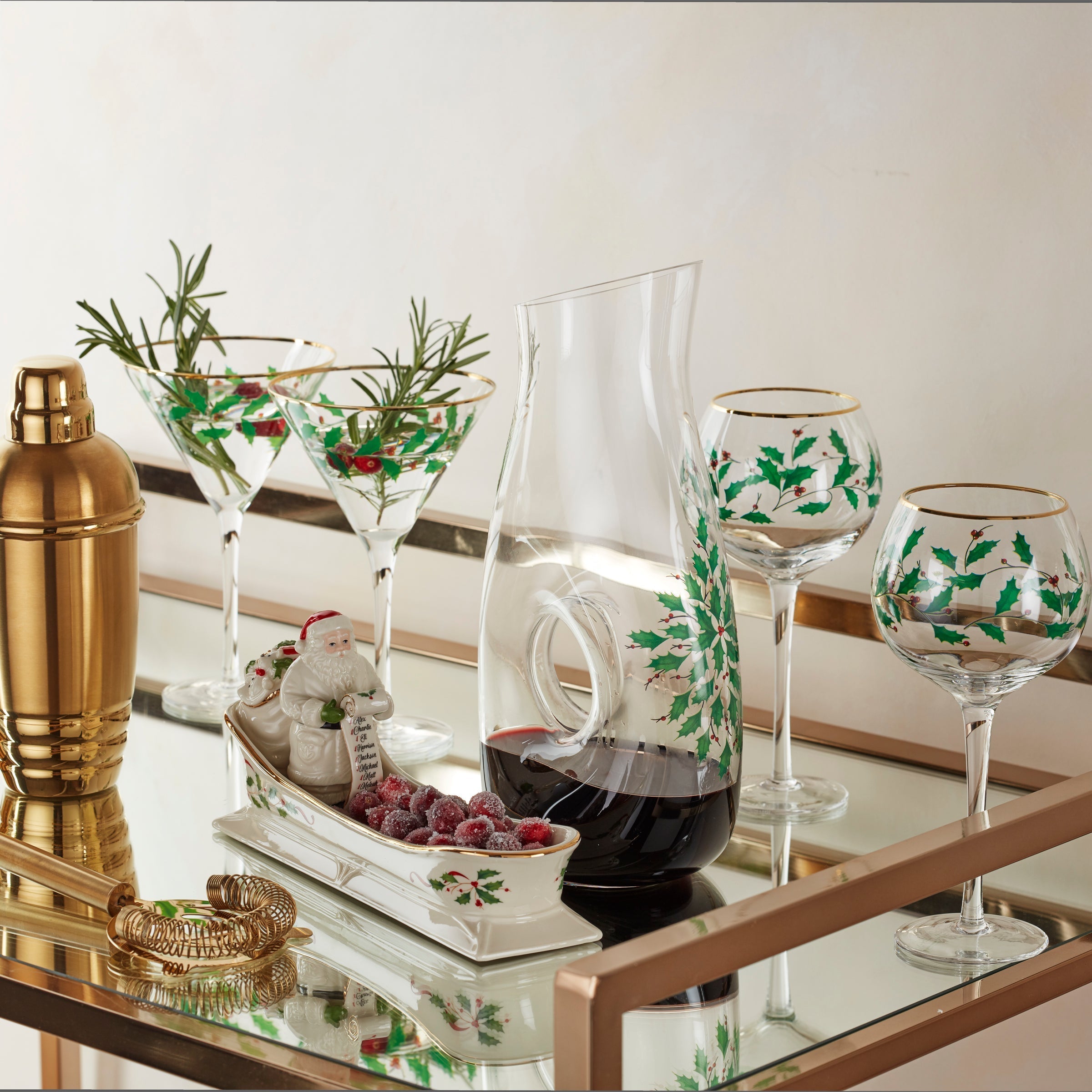 Lenox Premium Holiday 3-Piece Decanter & Wine Glass Set - Image 3