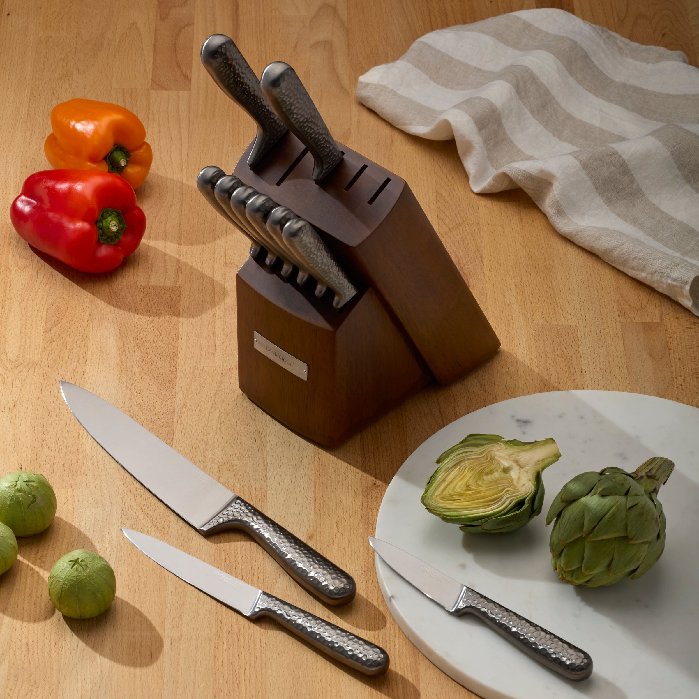 Lenox Premium Nero Hammered Titanium 12 Piece Cutlery Block Set - Image 8