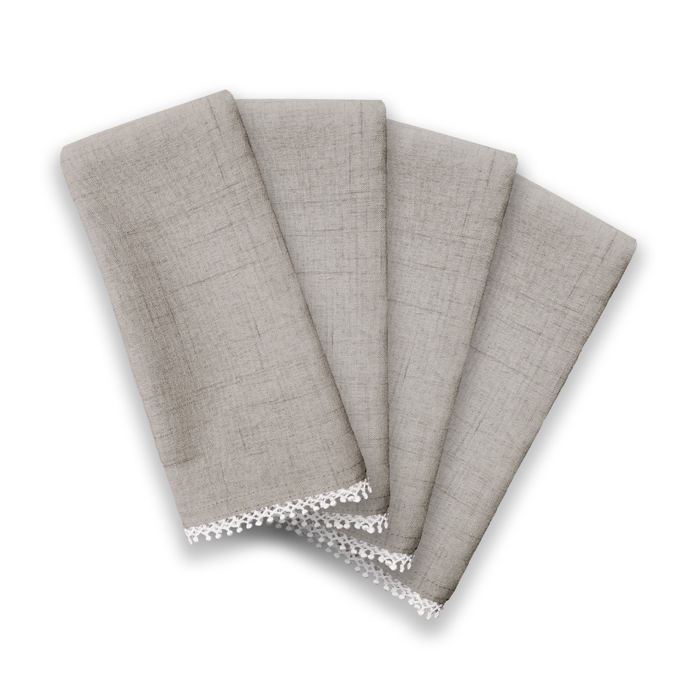 Lenox Premium French Perle Solid Dove Grey Dinner Napkins, Set of 4 - Image 2