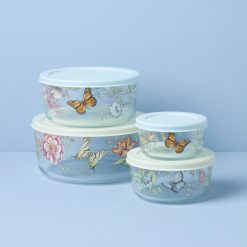 Lenox Premium Butterfly Meadow Glass Containers, Set of 4