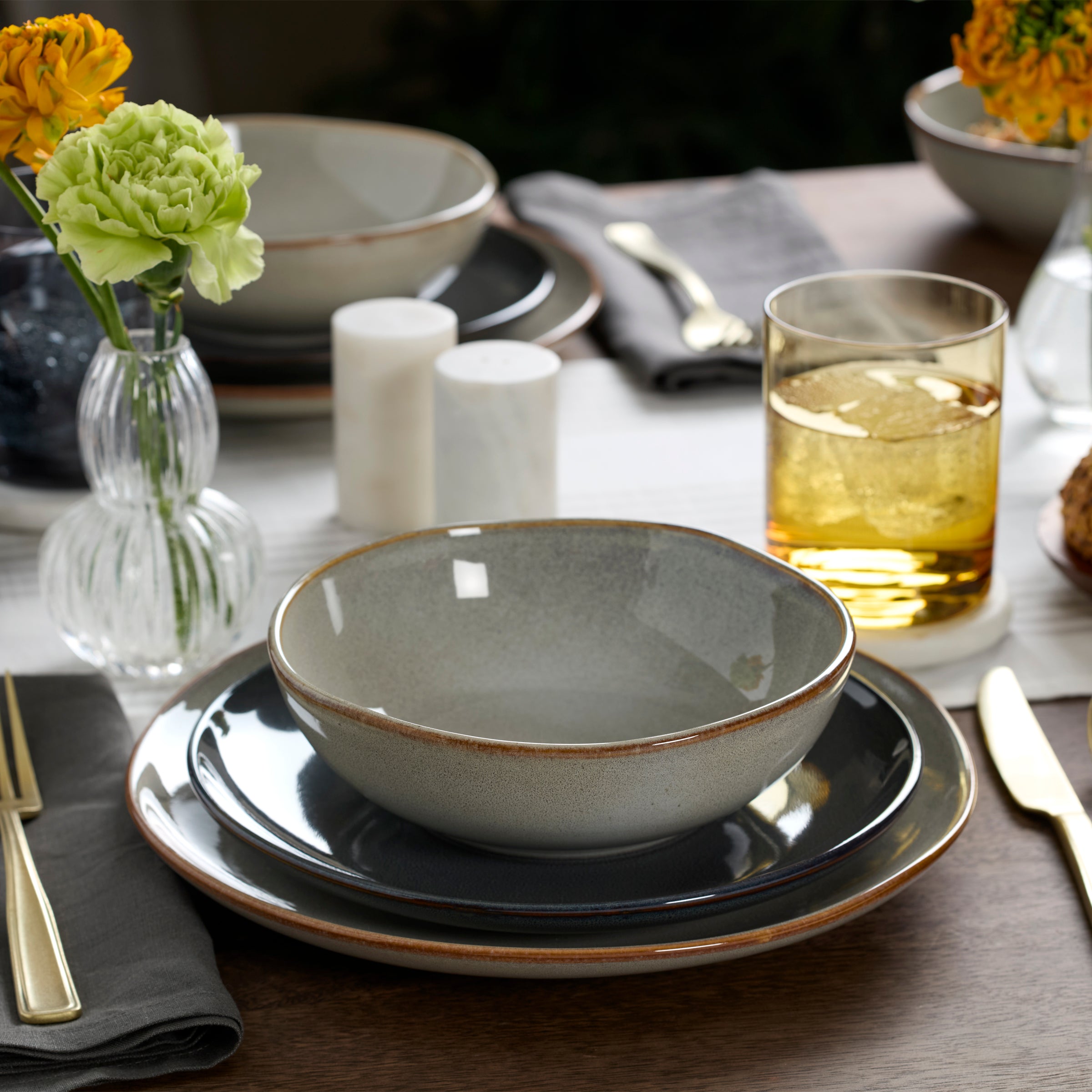 Lenox Premium Organic Shades Gray 18-Piece Dinnerware Set - Image 5