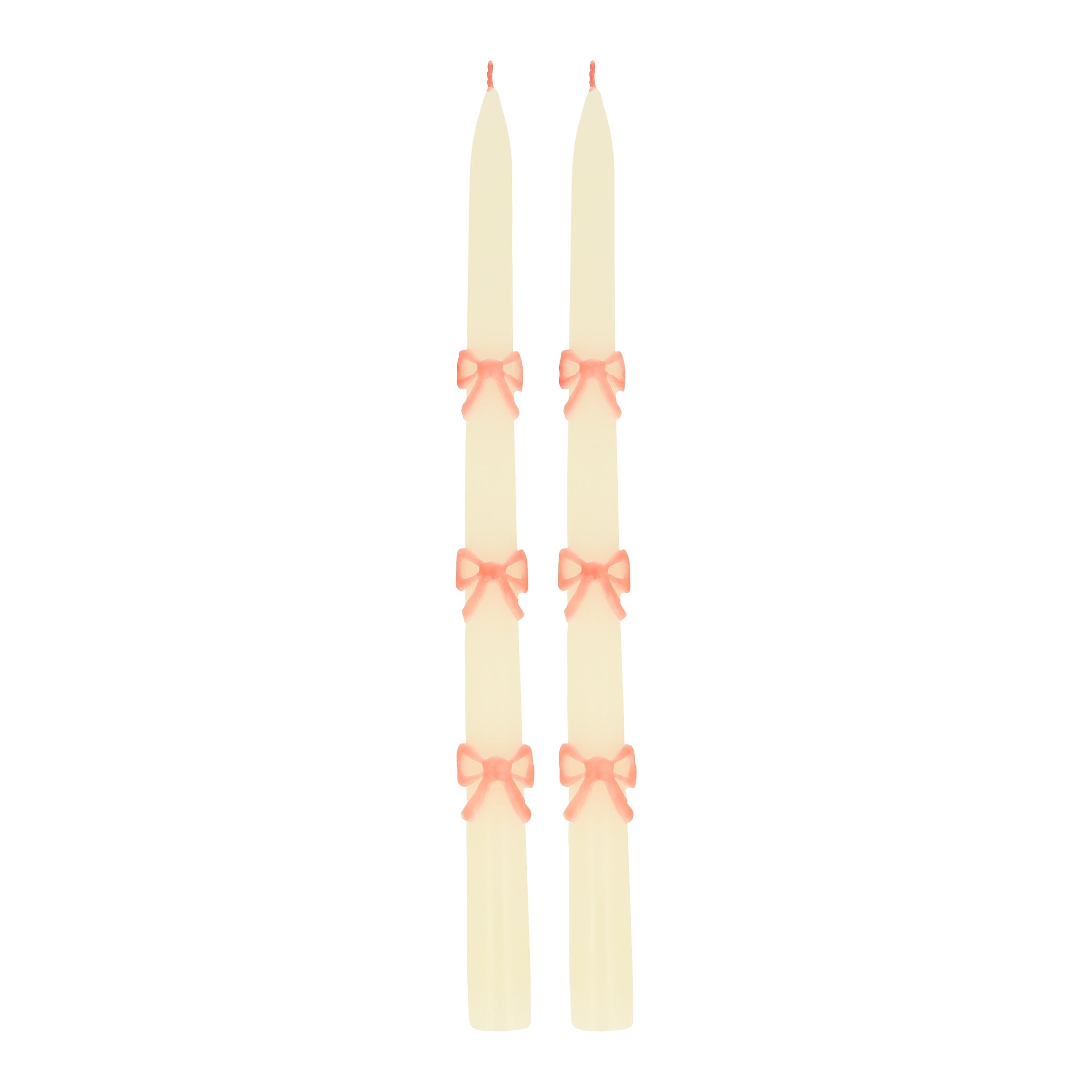 Lenox Premium Pink Bow Taper Candles, Set of 2