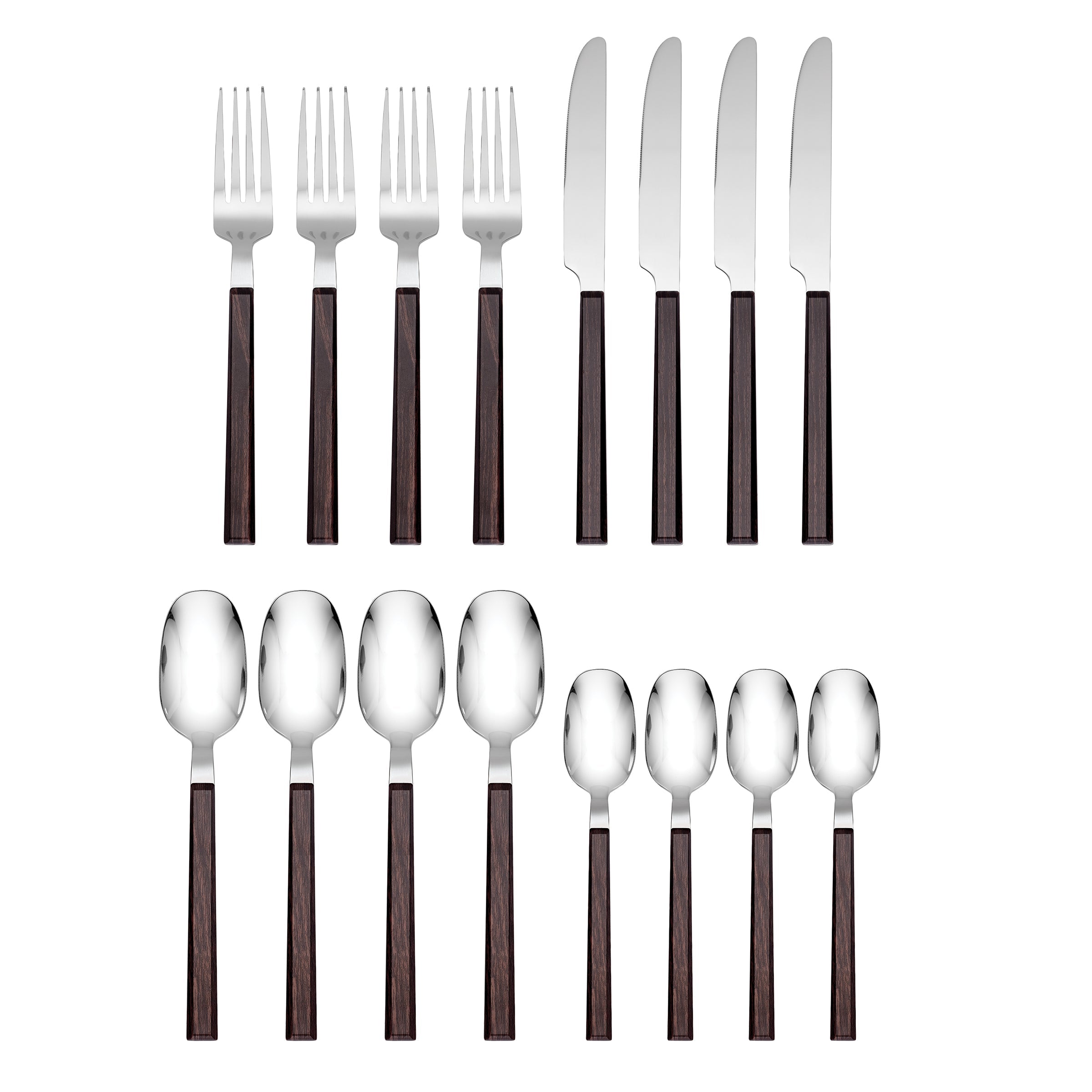 Lenox Premium Henley Brown 16-Piece Flatware Set - Image 4