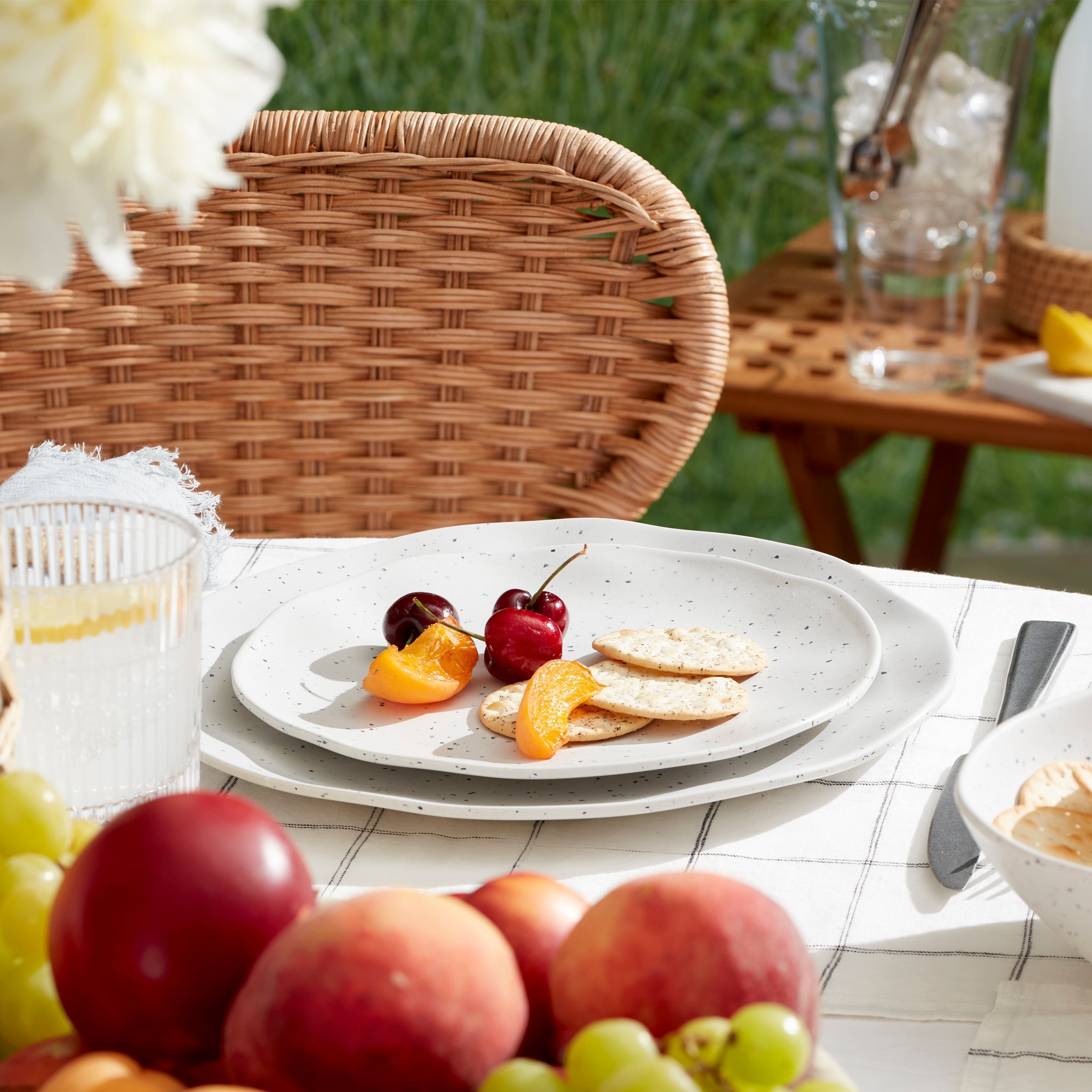 Lenox Premium Terrazzo Melamine Cream 12-Piece Dinnerware Set - Image 6