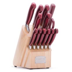 Lenox Premium Argentum Red 14-Piece Cutlery Block Set