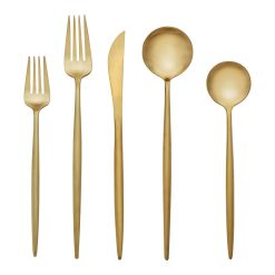 Lenox Premium Zephyr Gold Satin 20-Piece Flatware Set