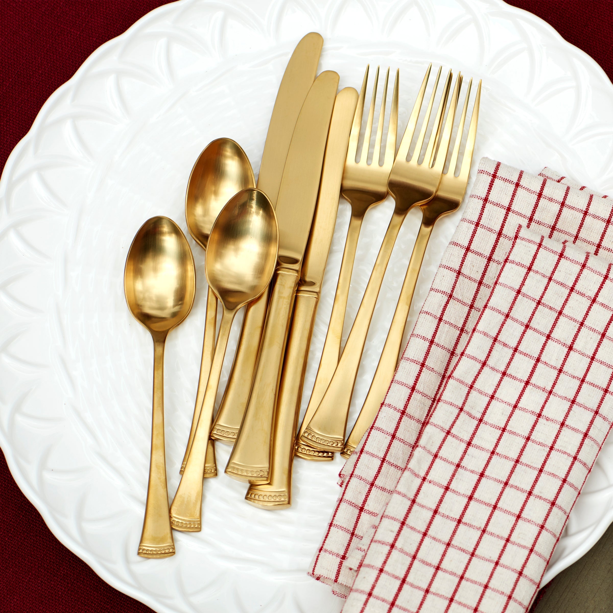 Lenox Premium Portola Gold Satin 20-Piece Flatware Set - Image 10