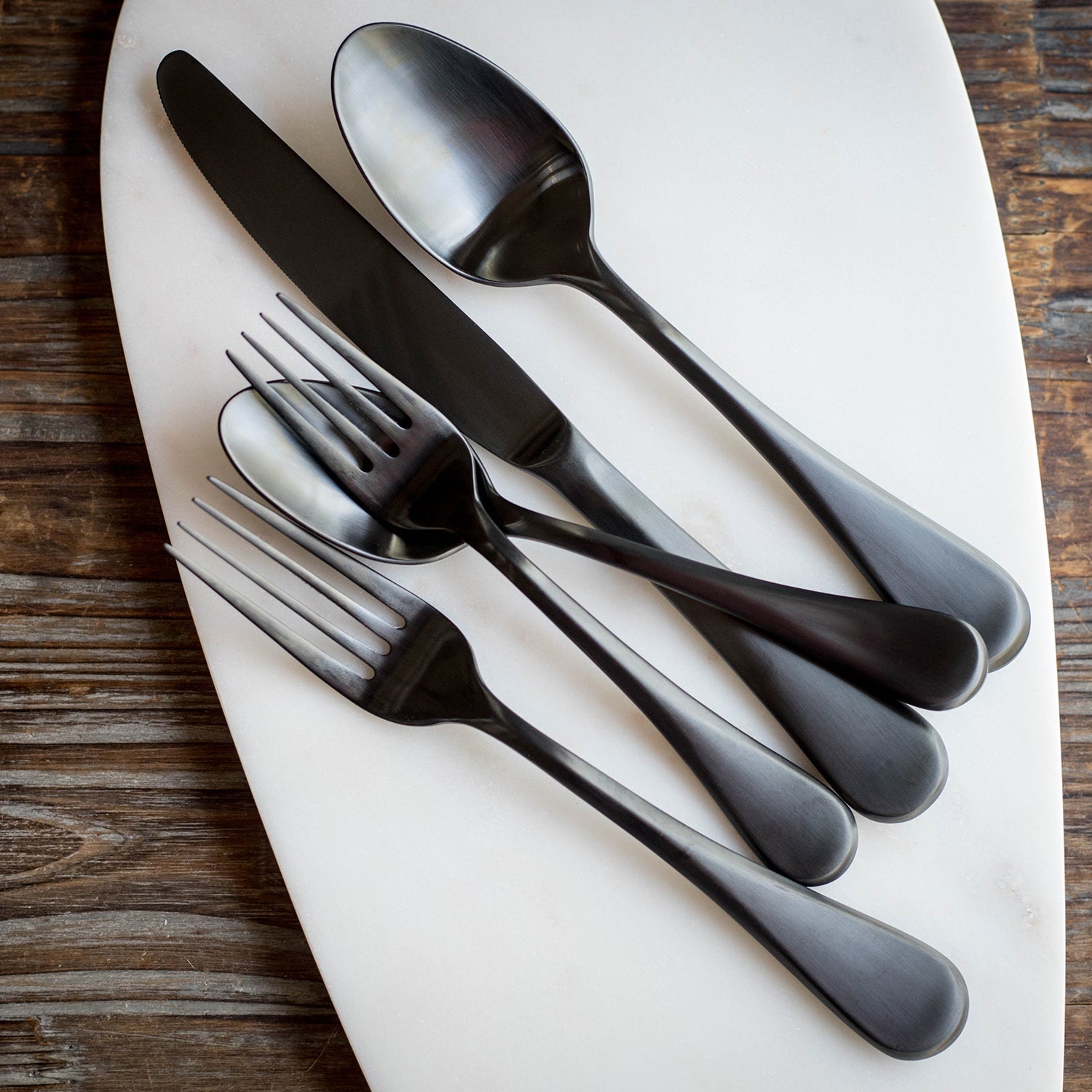 Lenox Premium Eloquence Black Satin 20-Piece Flatware Set - Image 2