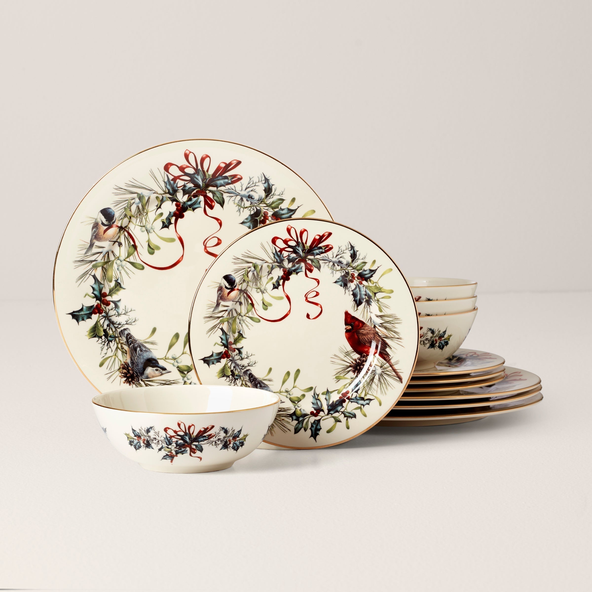 Lenox Premium Winter Greetings 12-Piece Dinnerware Set