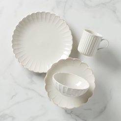 Lenox Premium French Perle Scallop White 4-Piece Place Setting