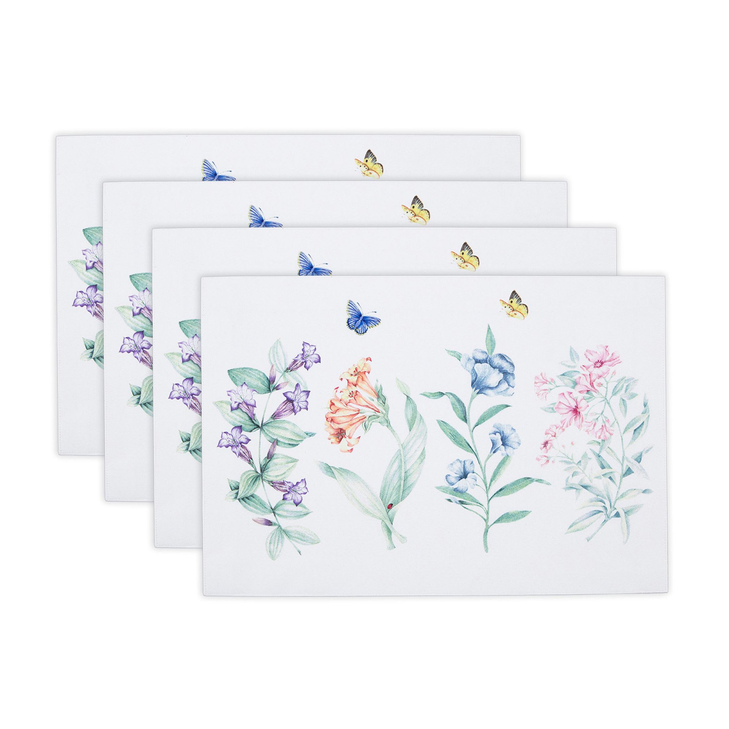 Lenox Premium Butterfly Meadow Garden Placemats, Set of 4