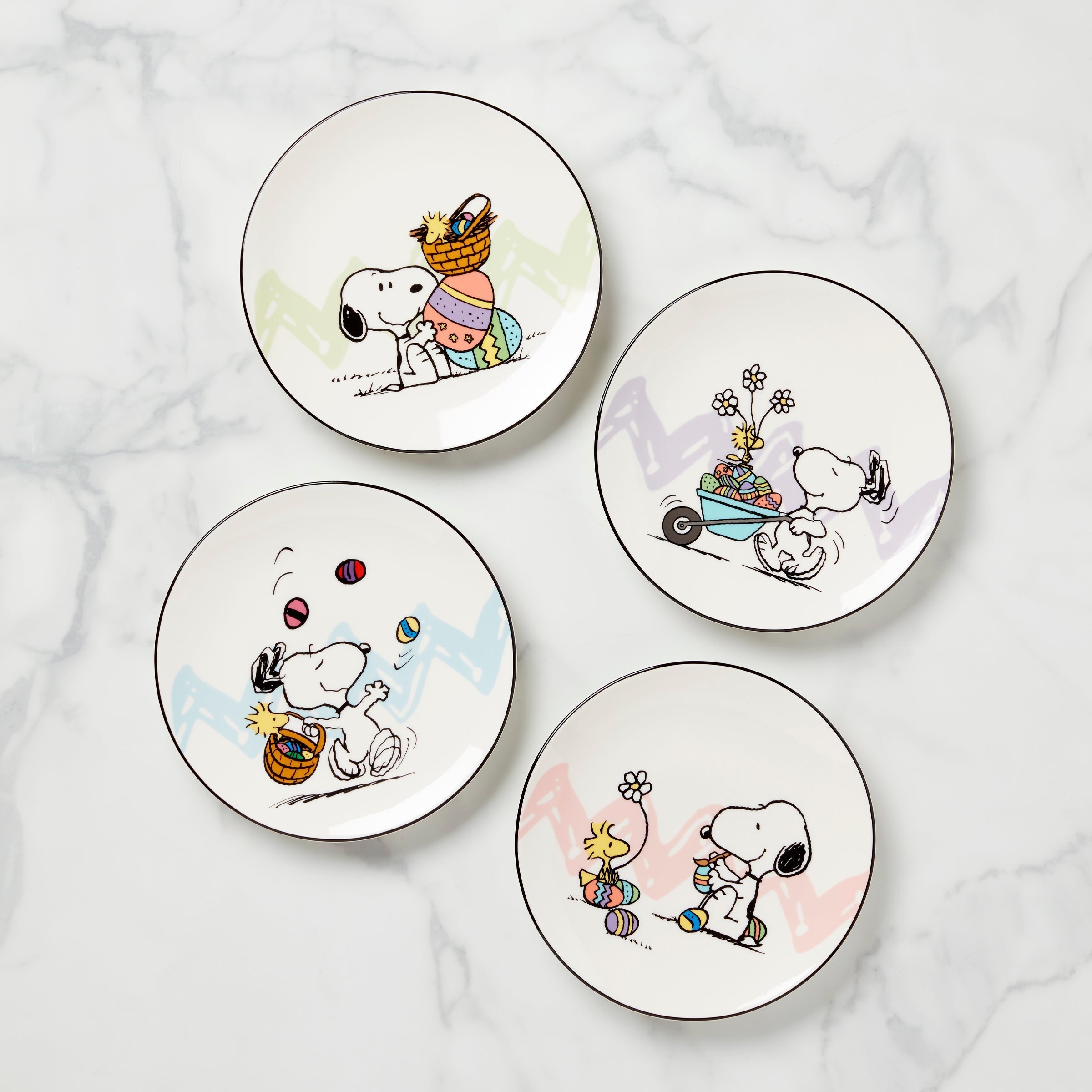 Lenox Premium Snoopy Easter Accent Plates, Set of 4