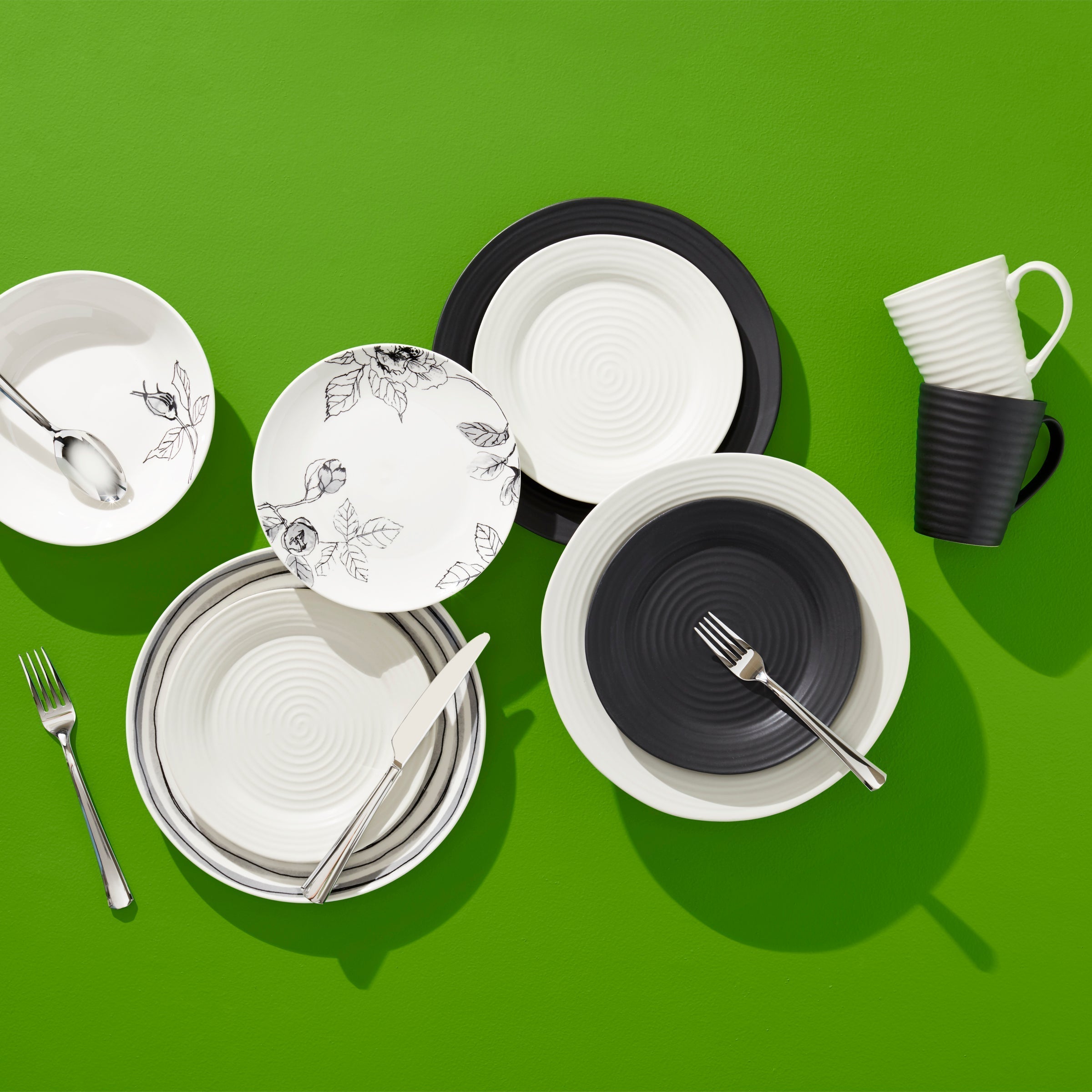 Lenox Premium Ridge Black 12-Piece Dinnerware Set - Image 6