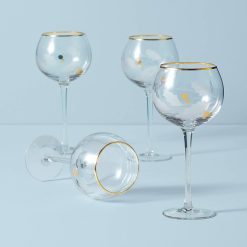 Lenox Premium Holiday Gold Balloon Glasses, Set of 4