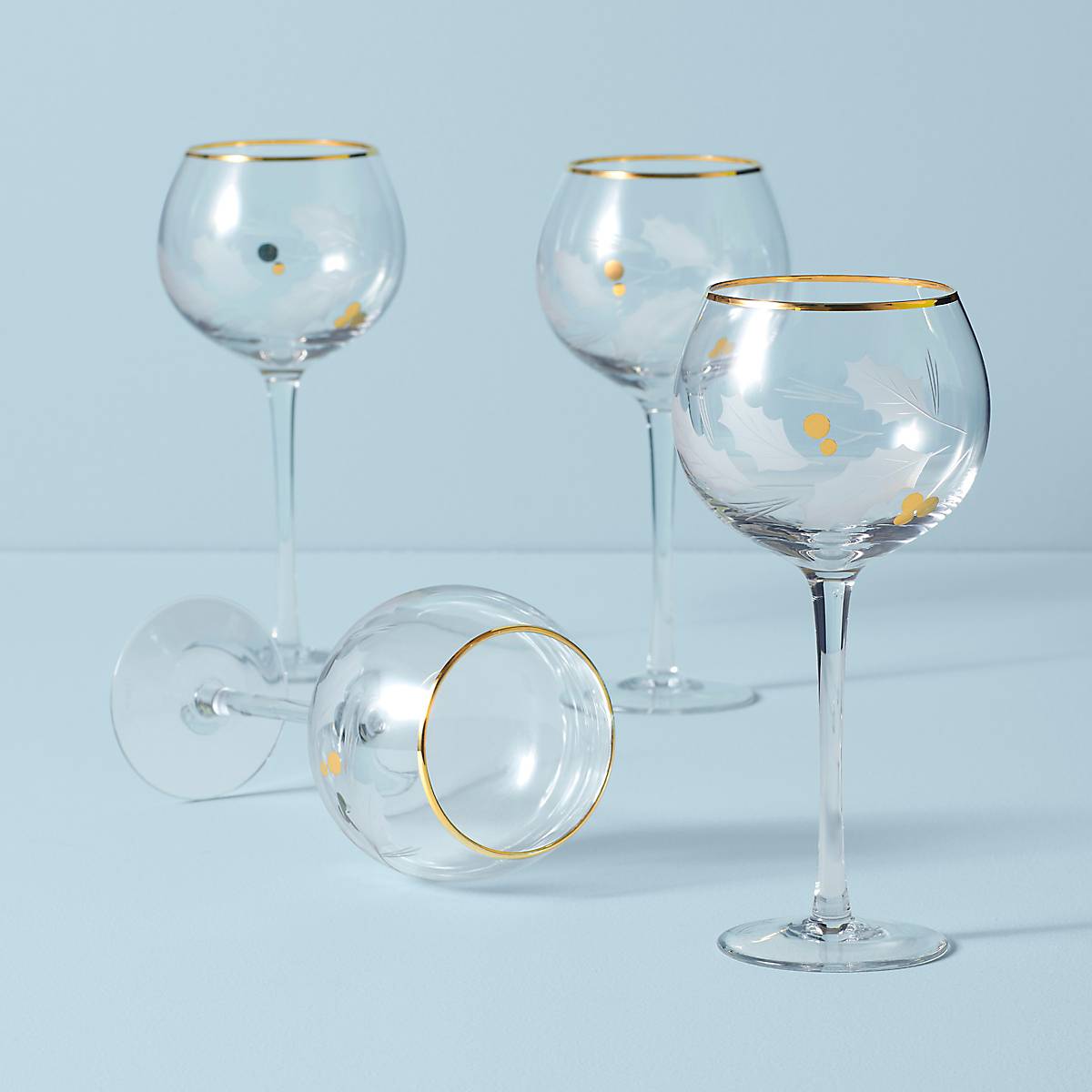 Lenox Premium Holiday Gold Balloon Glasses, Set of 4