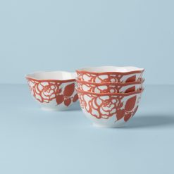 Lenox Premium Butterfly Meadow Cottage Saffron Rice Bowls, Set of 4