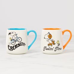 Lenox Premium Peanuts Mugs Cruisin'-Feelin' Fine, Set of 2