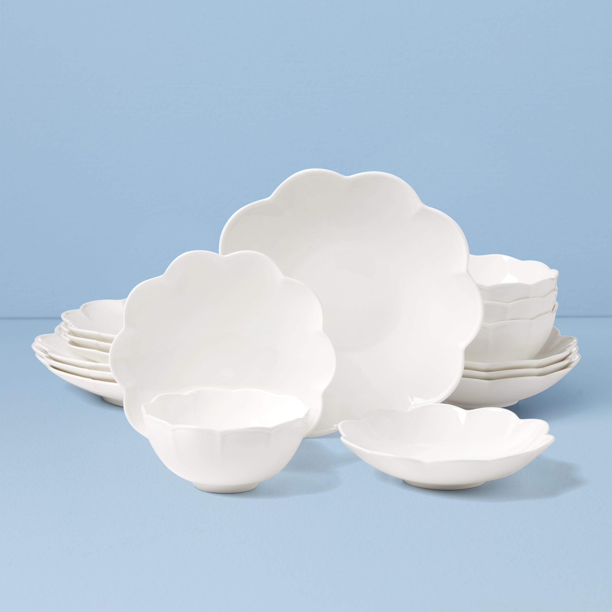 Lenox Premium Studio 1414 Scallop 16-Piece Dinnerware Set