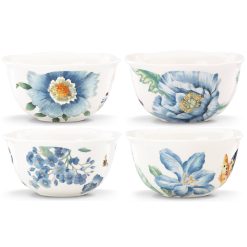Alternative view of Lenox Premium Butterfly Meadow Blue Dessert Bowls, Set of 4