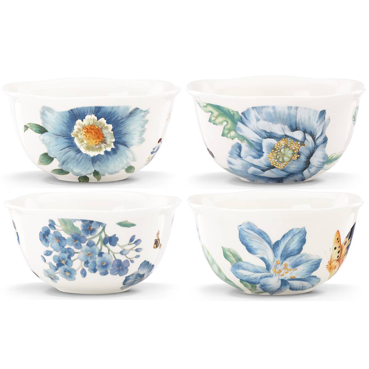 Lenox Premium Butterfly Meadow Blue Dessert Bowls, Set of 4 - Image 2