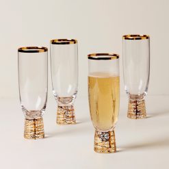 Alternative view of Lenox Premium Tuscany Classics Gold Frost Flute Glasses, Set of 4