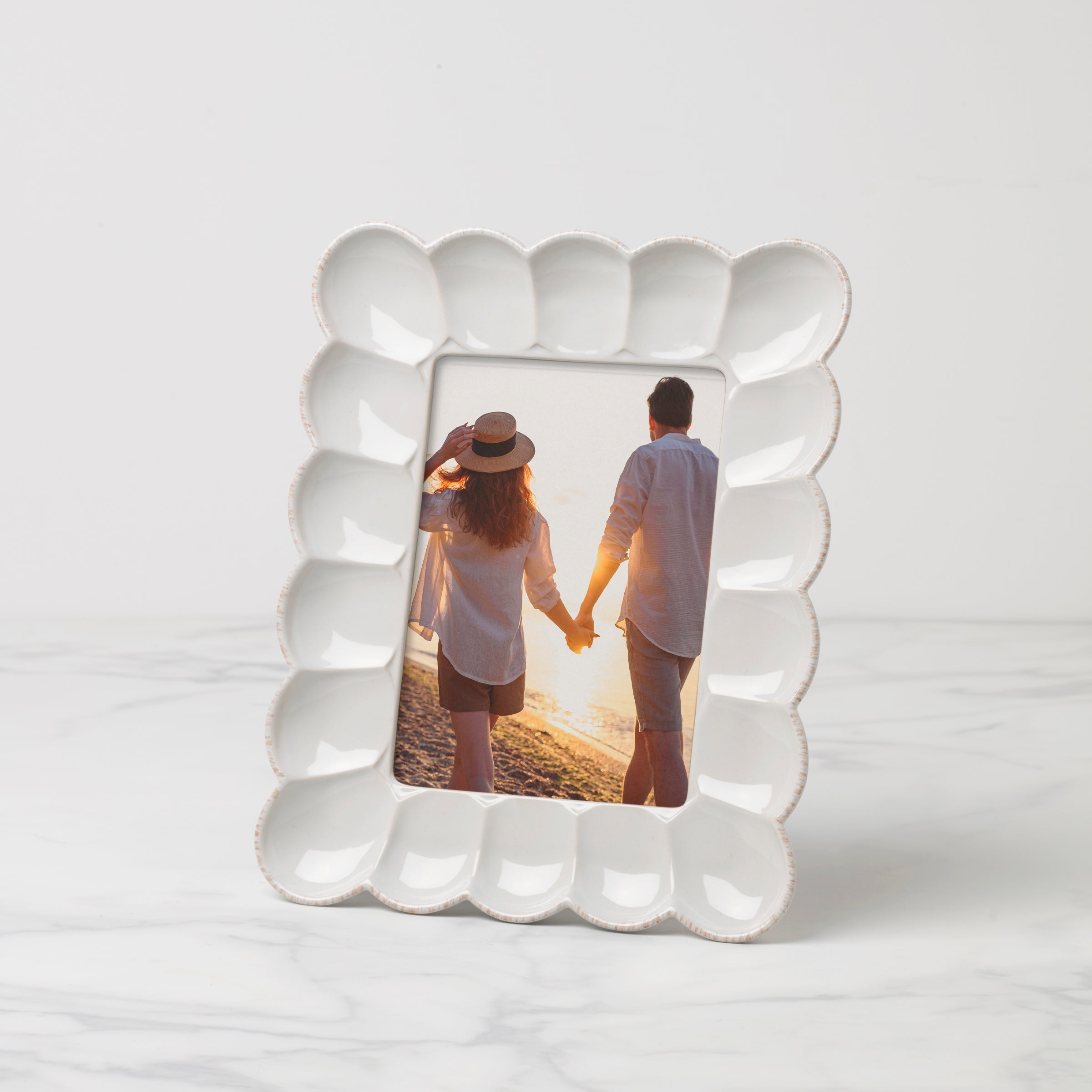 Lenox Premium French Perle Scallop White 5x7 Photo Frame