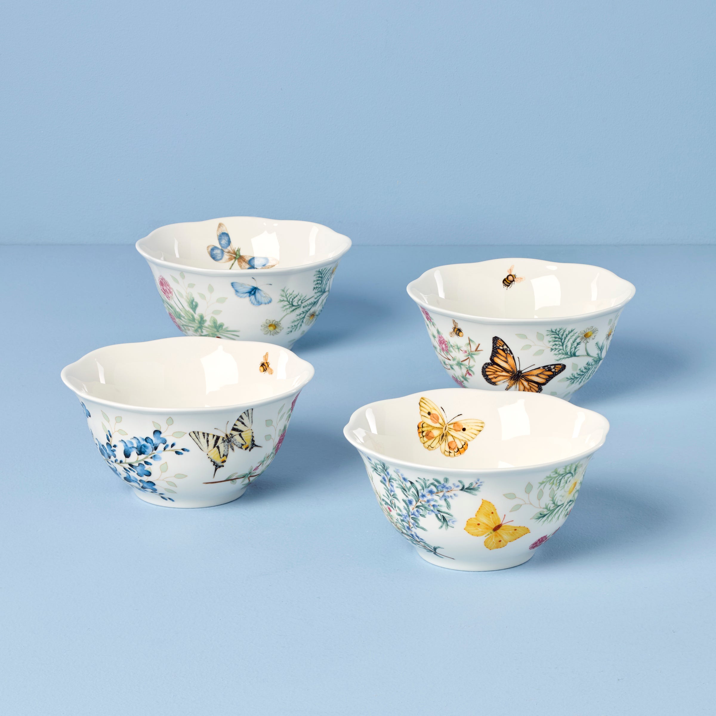 Lenox Premium Butterfly Meadow Herbs Rice Bowls, Set of 4