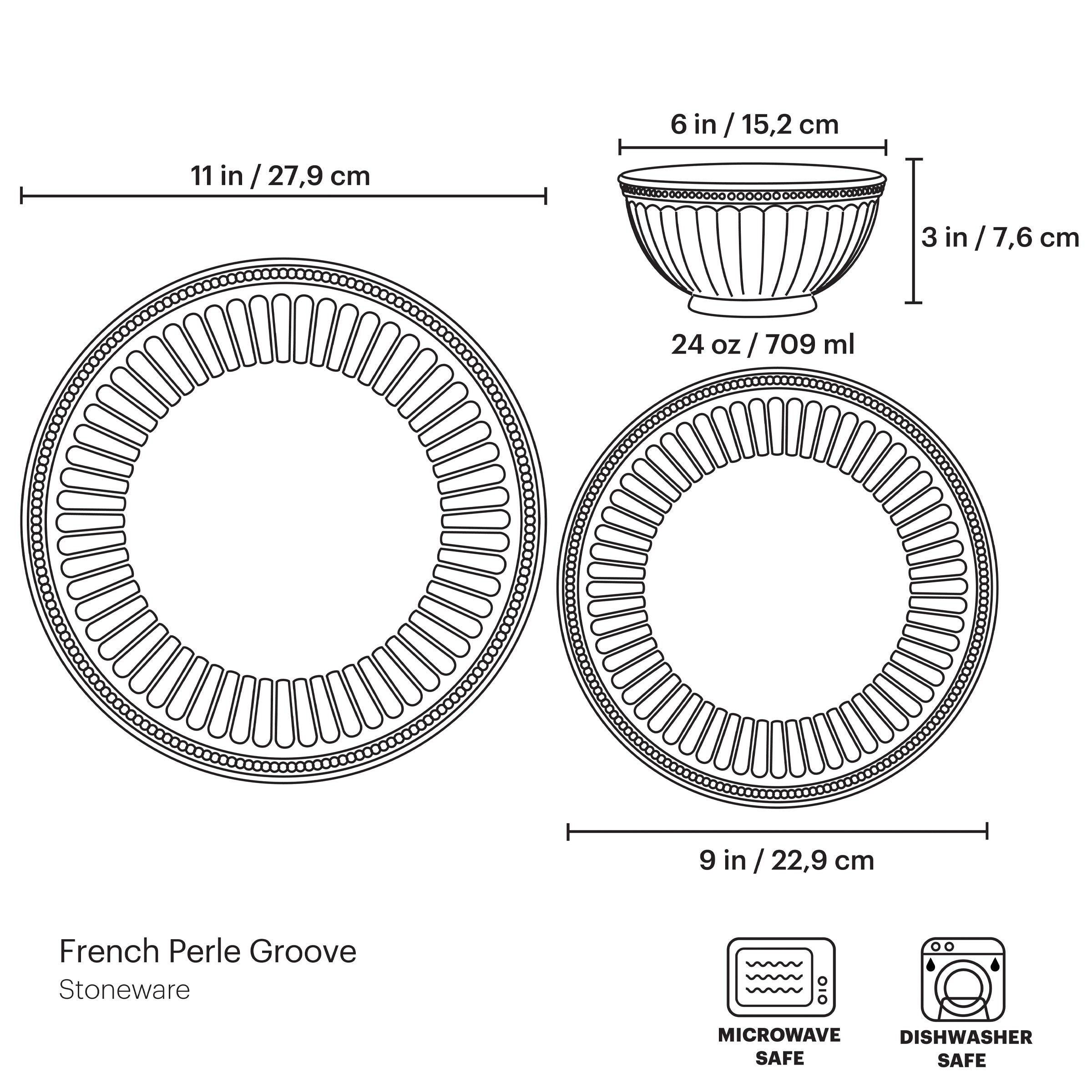 Lenox Premium French Perle Groove White 12-Piece Place Setting - Image 12