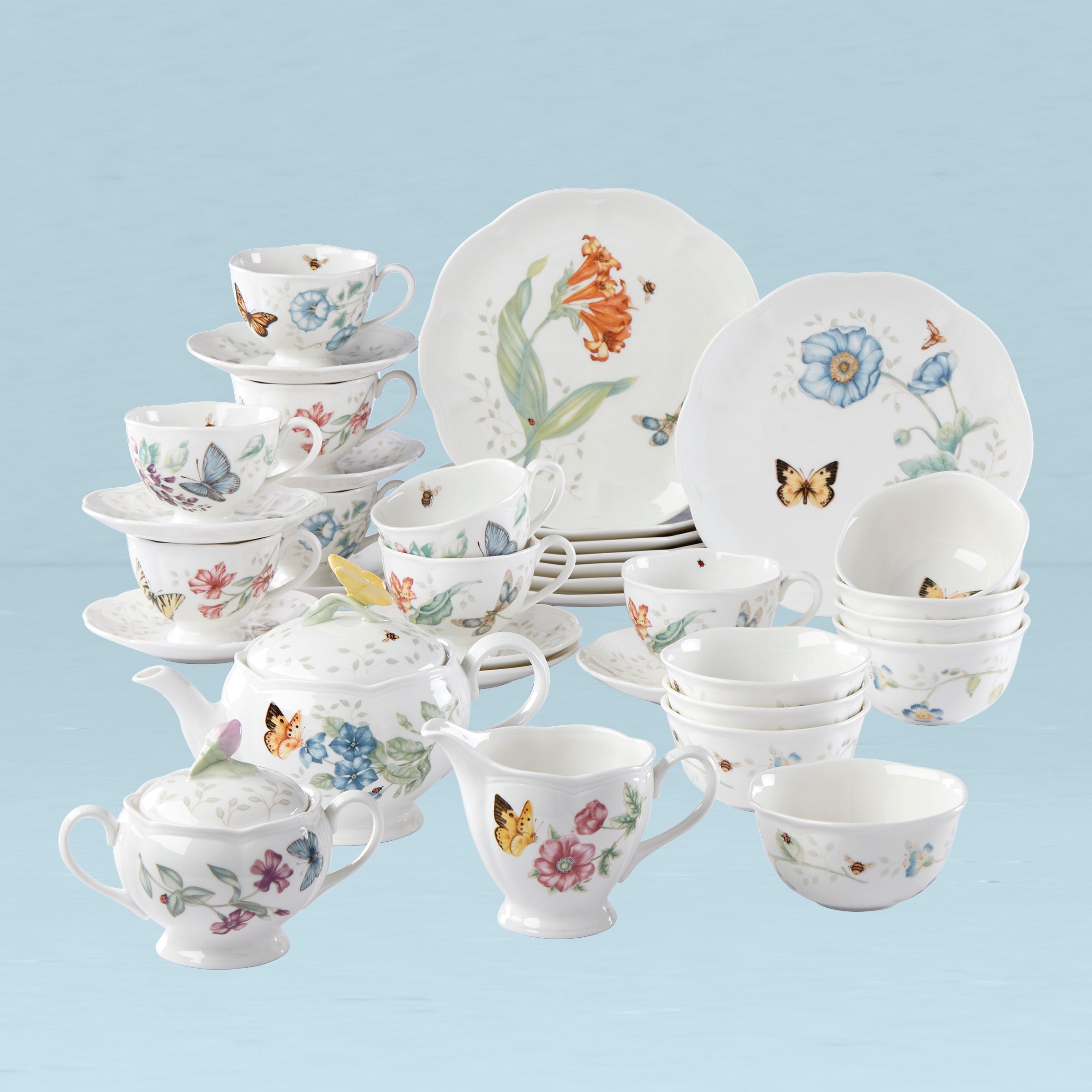 Lenox Premium Butterfly Meadow 37-Piece Dessert & Tea Set