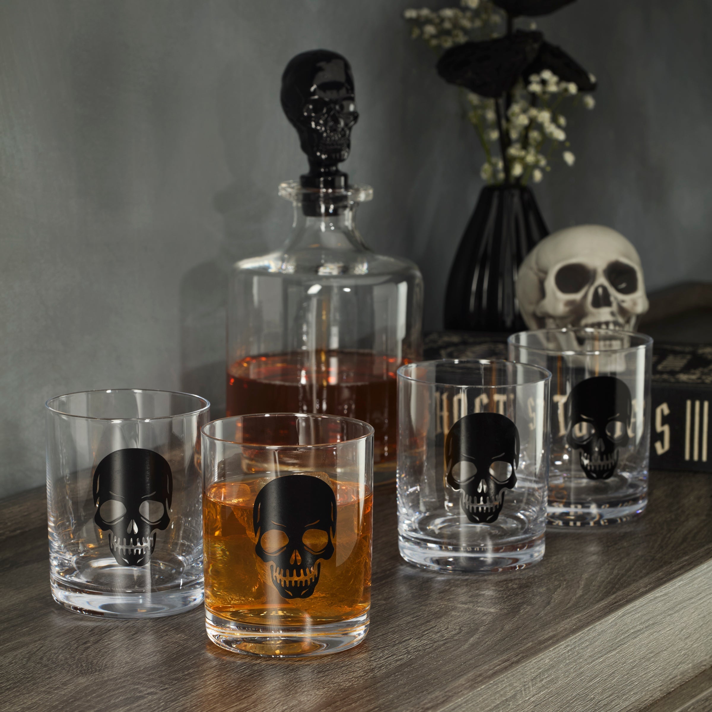 Lenox Premium Vintro Halloween Skeleton 5-Piece Whiskey Set - Image 3