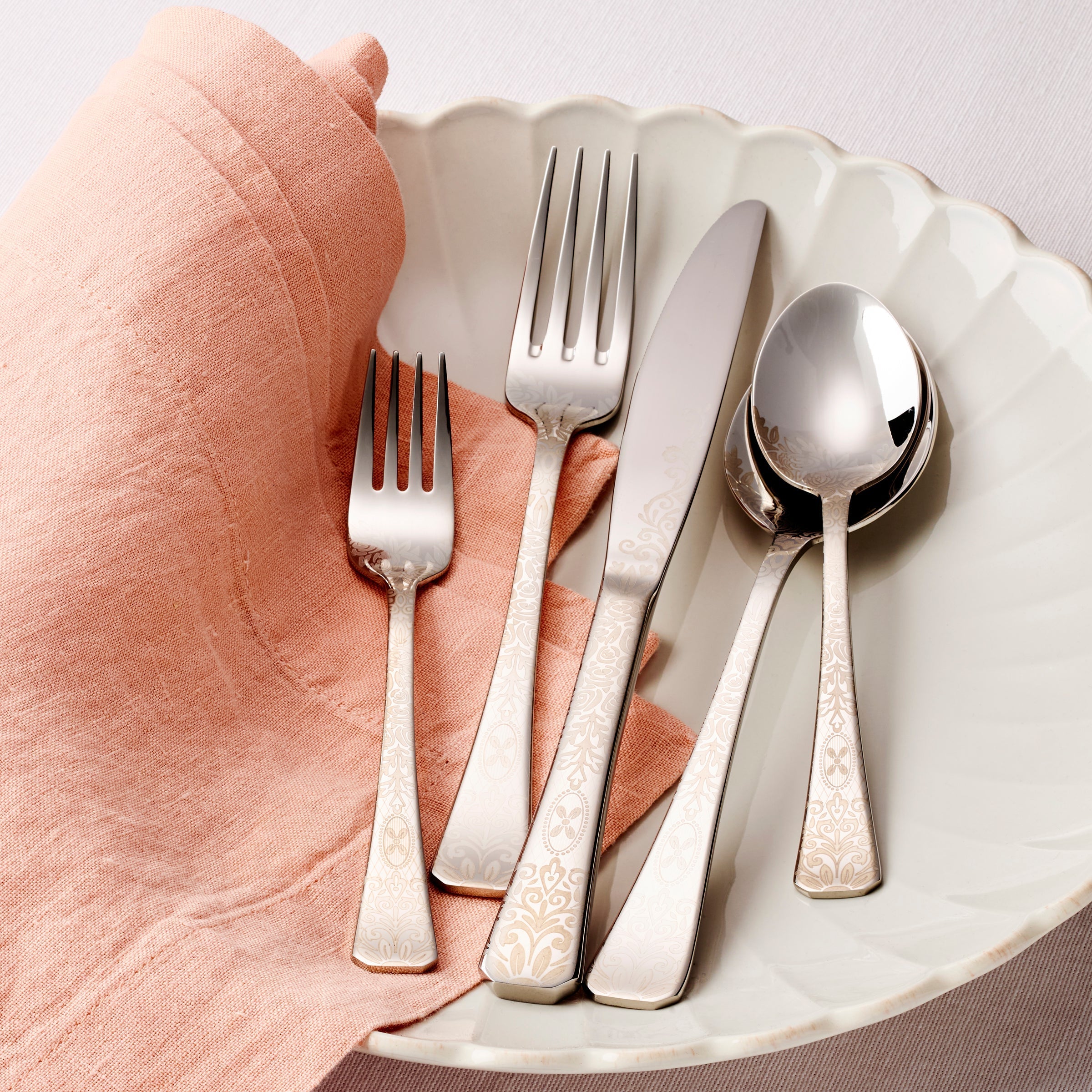Lenox Premium Floral Etch 5-Piece Place Setting - Image 2
