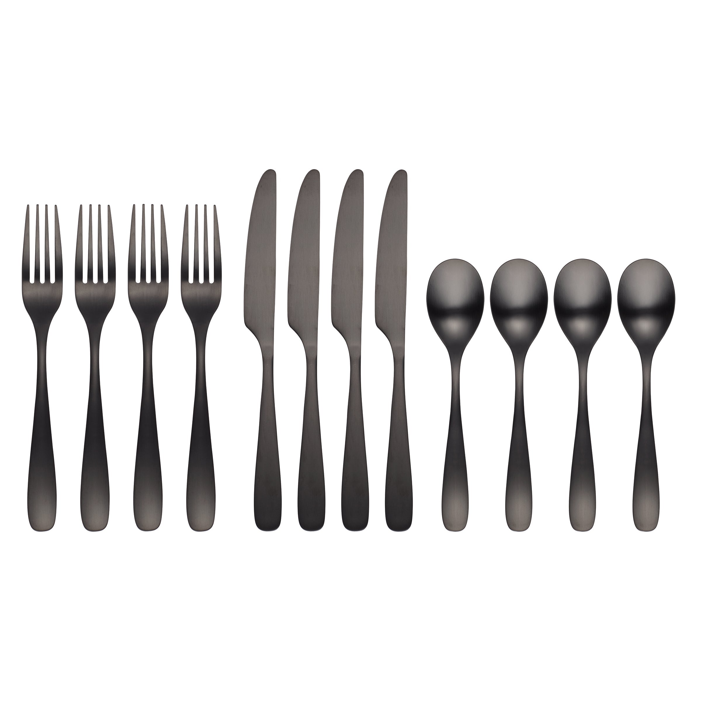 Lenox Premium Eliana Black Satin 12-Piece Flatware Set - Image 2