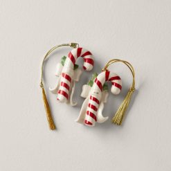 Alternative view of Lenox Premium Personalized Candycane 2-Piece Ornament Set