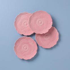Lenox Premium Butterfly Meadow Floral Pink Accent Plates, Set of 4