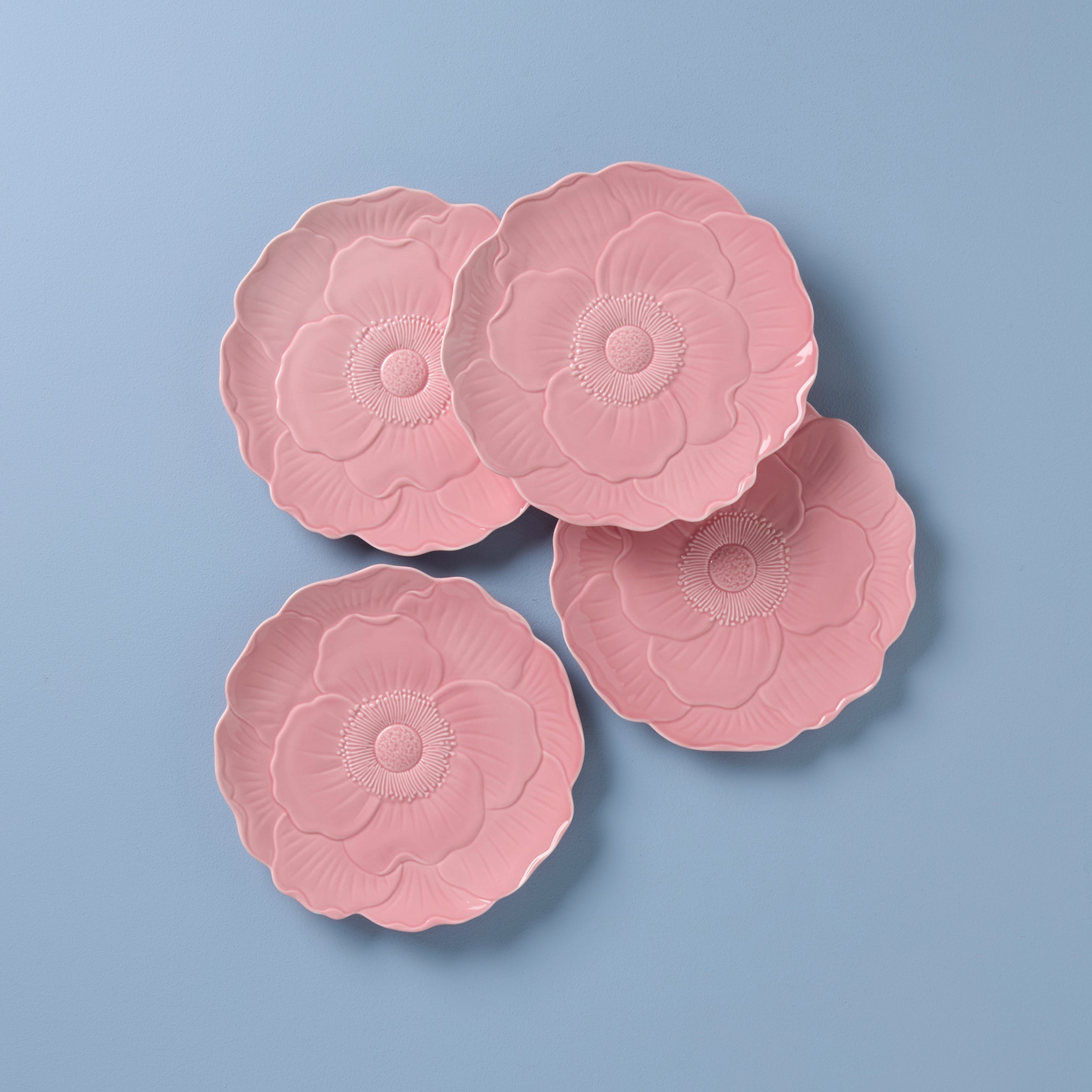 Lenox Premium Butterfly Meadow Floral Pink Accent Plates, Set of 4