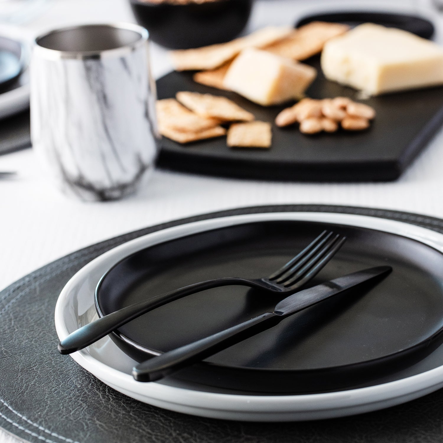 Lenox Premium Poet Black Satin 20-Piece Flatware Set - Image 3
