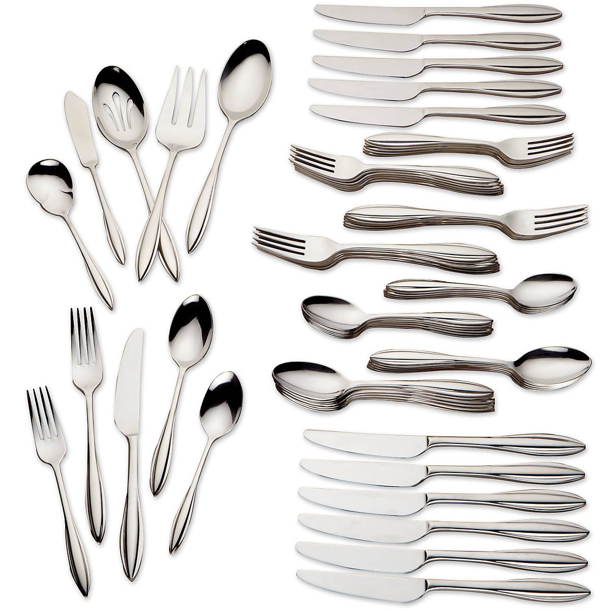 Lenox Premium Sculpt 65-Piece Flatware Set - Image 2