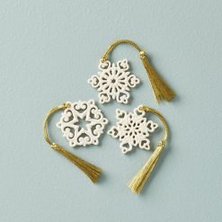 Lenox Premium Mini Snowflake 3-Piece Ornament Set