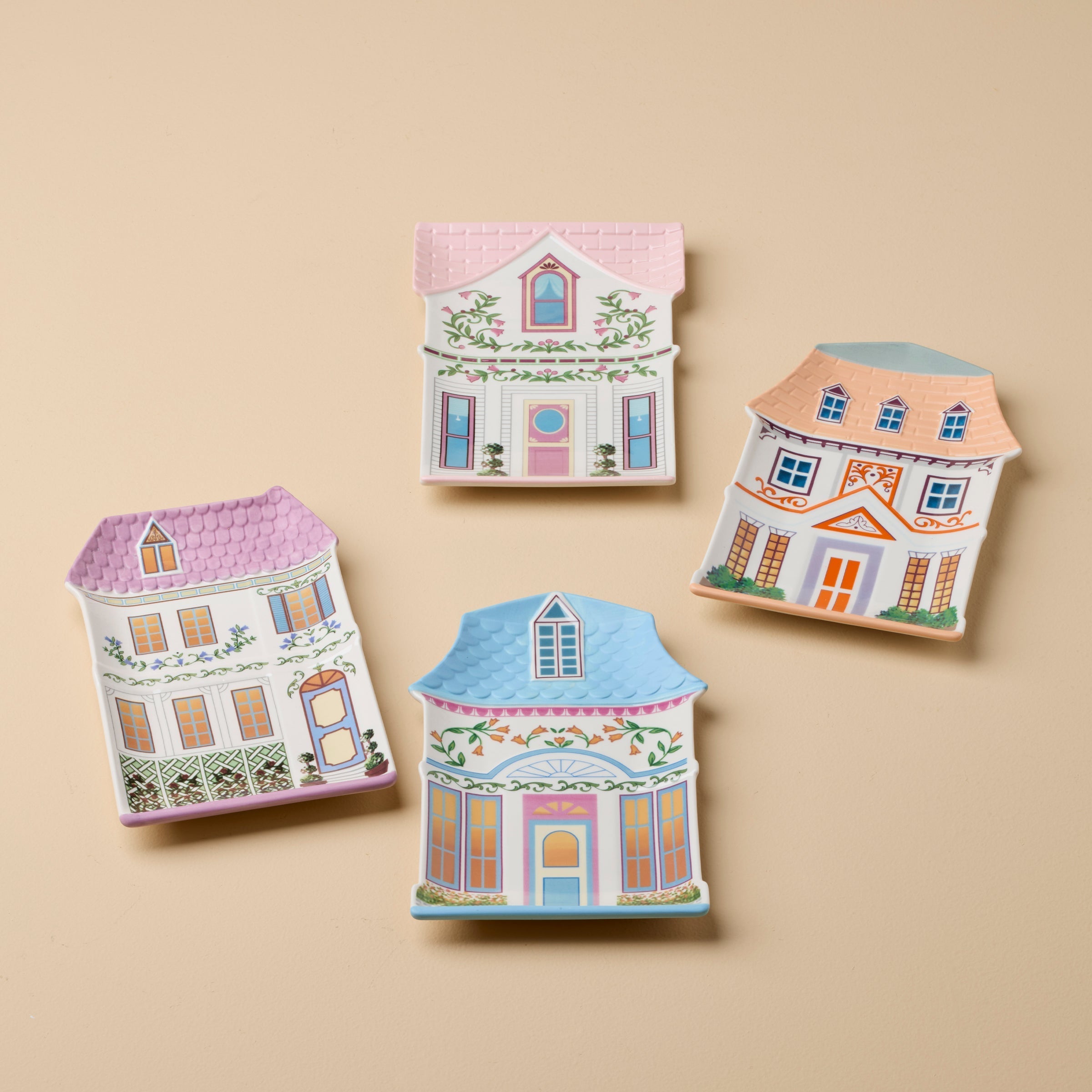 Lenox Premium Lenox Spice Village House Accent Plates, Set of 4