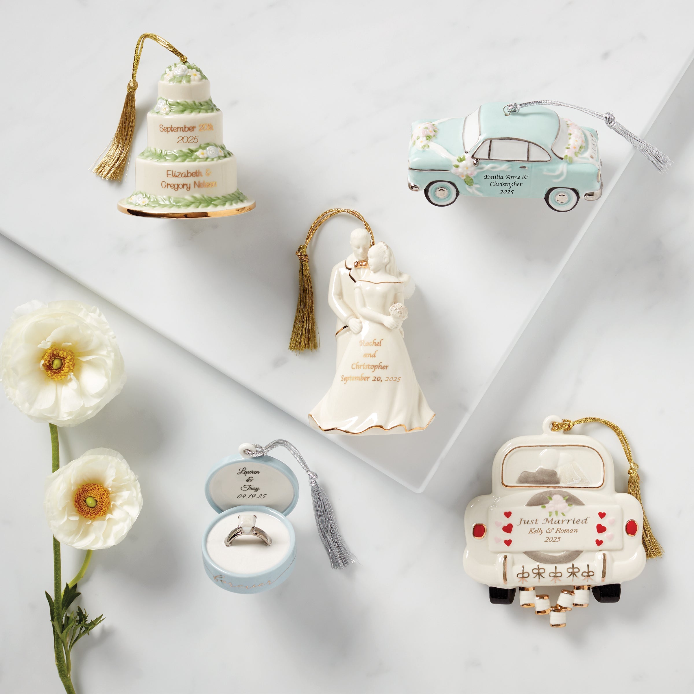 Lenox Premium Personalized Just Married Ornament - Image 3